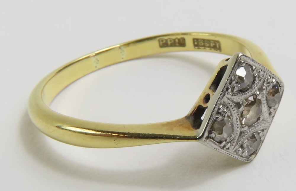 An early 20th century old cut diamond plaque ring, - Image 4 of 4