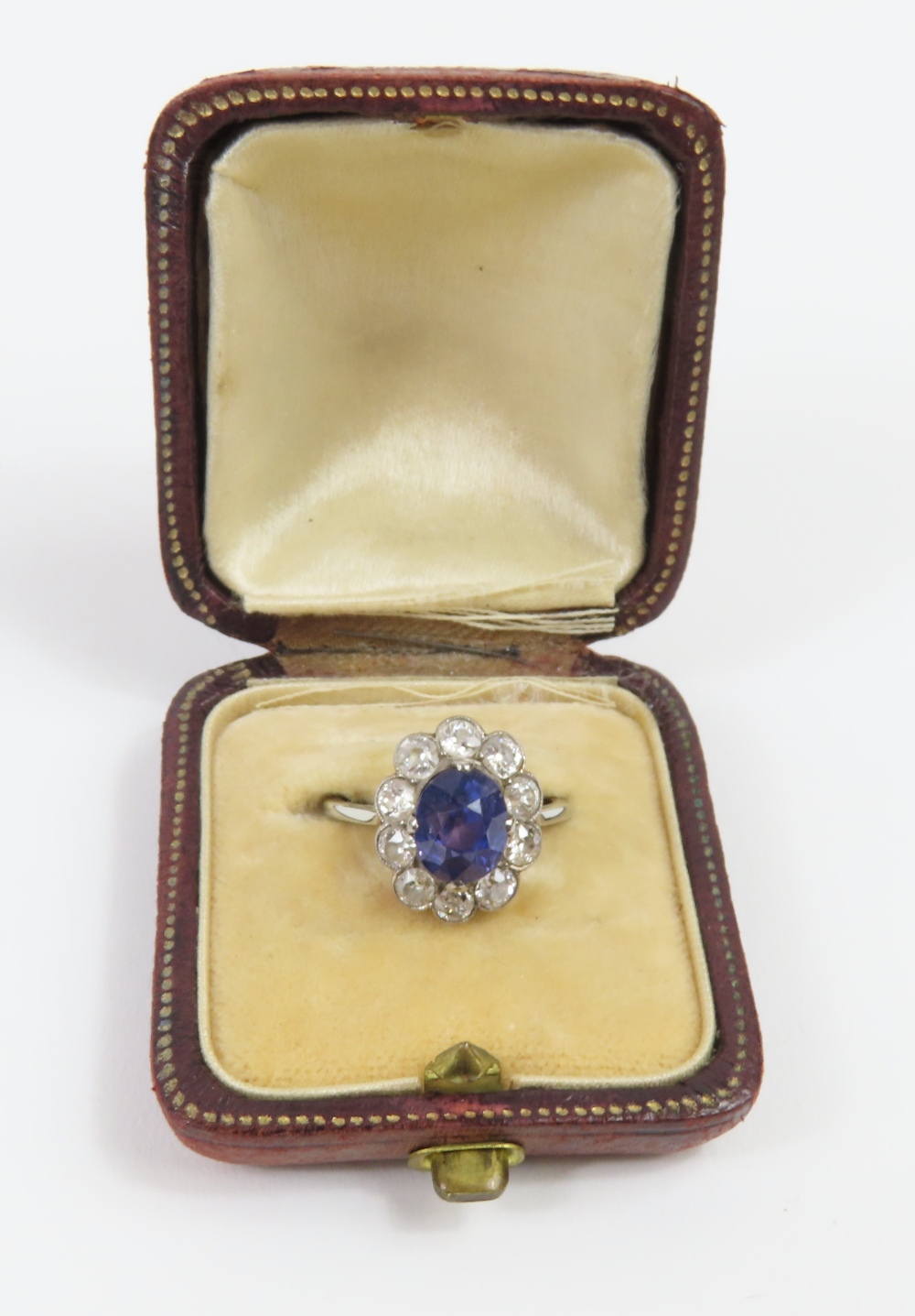 An early 20th century violet colour change sapphire and diamond cl - Image 8 of 17