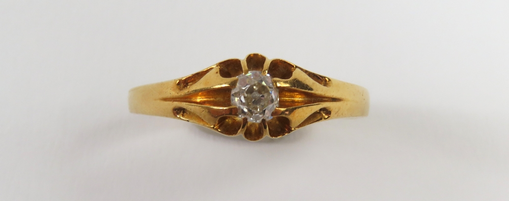 An early 20th century 18ct gold gypsy ring, set wi - Image 6 of 10