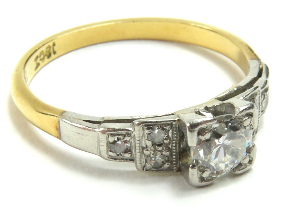 A mid-20th century round brilliant cut diamond sol - Image 2 of 6