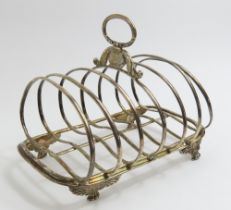 A George IV silver seven bar toast rack by Samuel