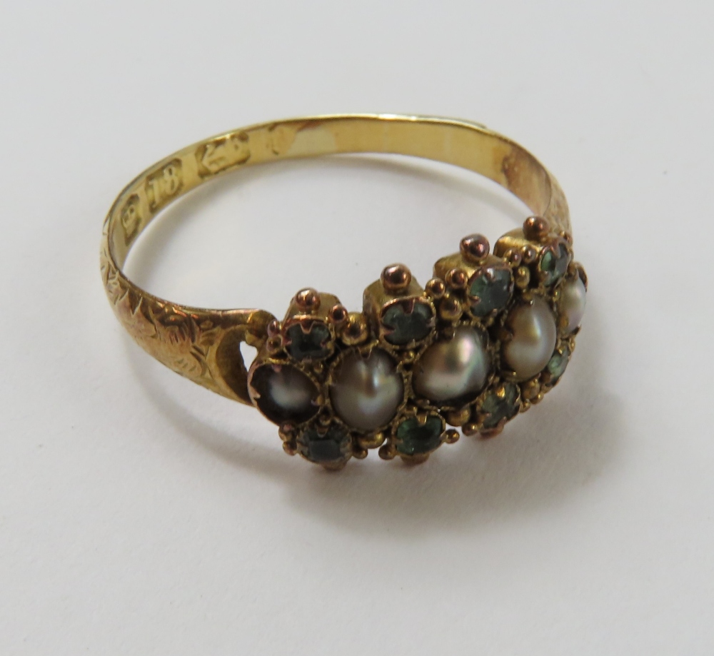 A late Georgian or Victorian split pearl and green - Image 6 of 6