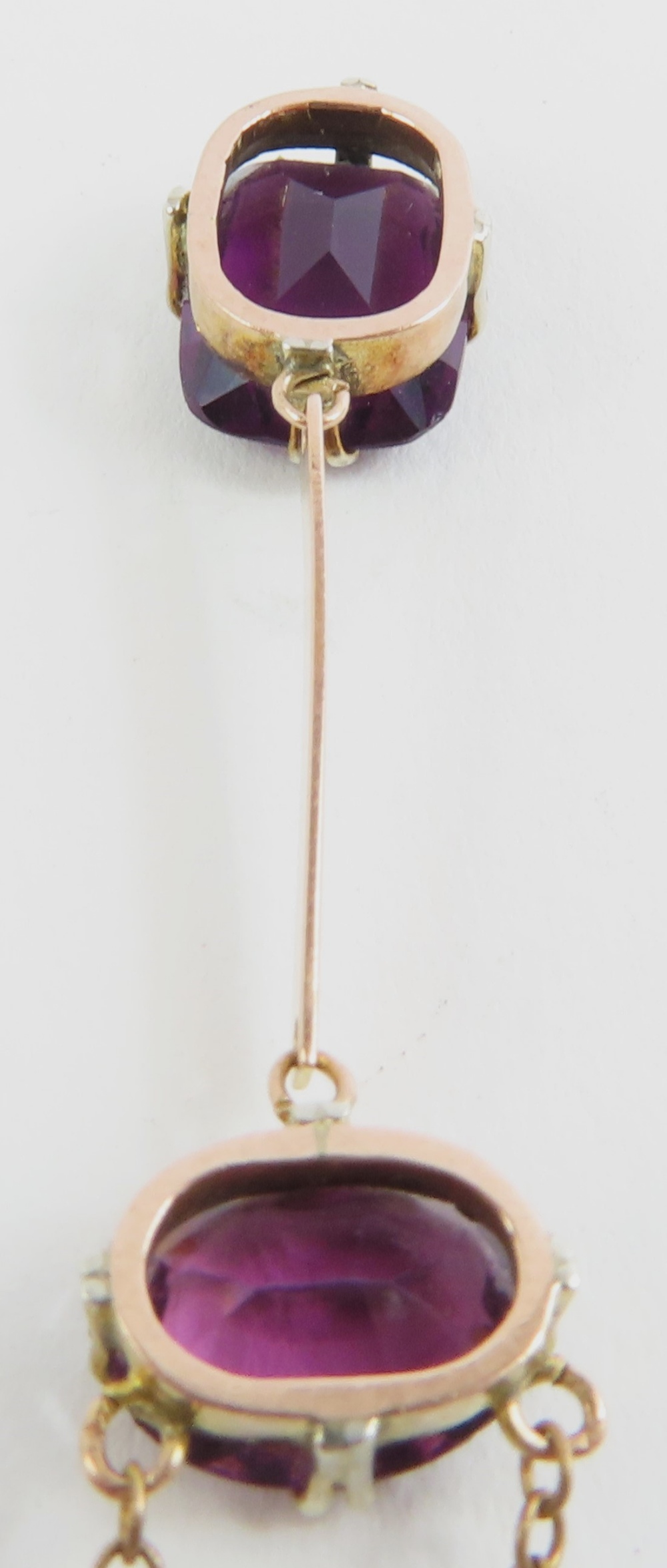 An Edwardian necklet, with two garnet stones in a - Bild 5 aus 5