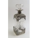 A Victorian silver cased glass decanter, by Willia