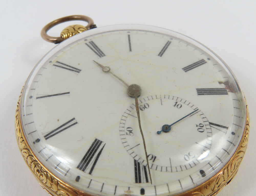 A continental open faced pocket watch, the round w - Image 6 of 6