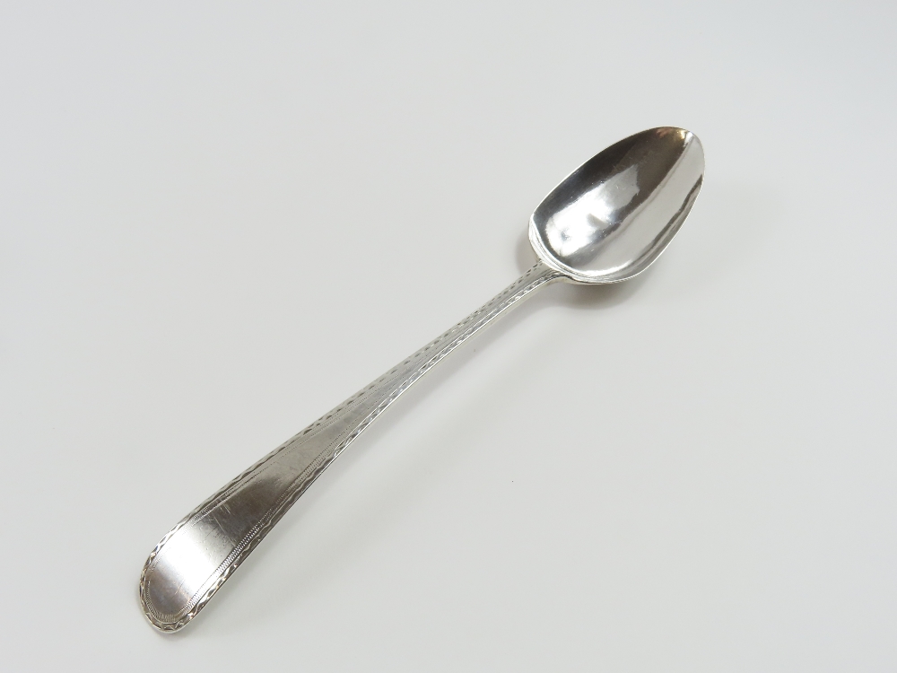 Six Georgian silver serving spoons, made by James - Image 2 of 7