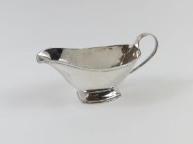 Two modest silver sauce boats, maker’s mark undisc