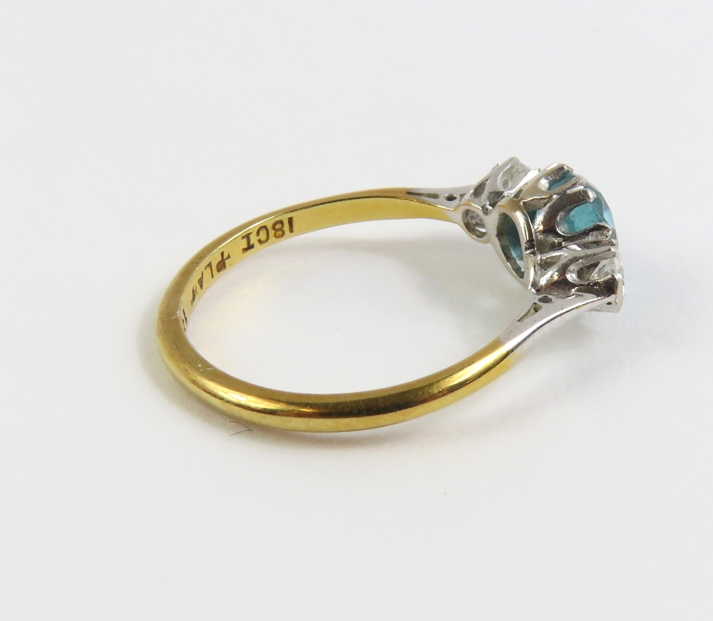 An early to mid-20th century blue zircon and diamo - Image 7 of 11