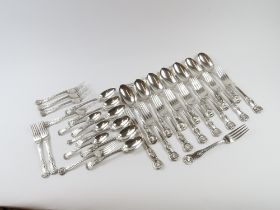 A collection of Victorian silver flatware comprisi
