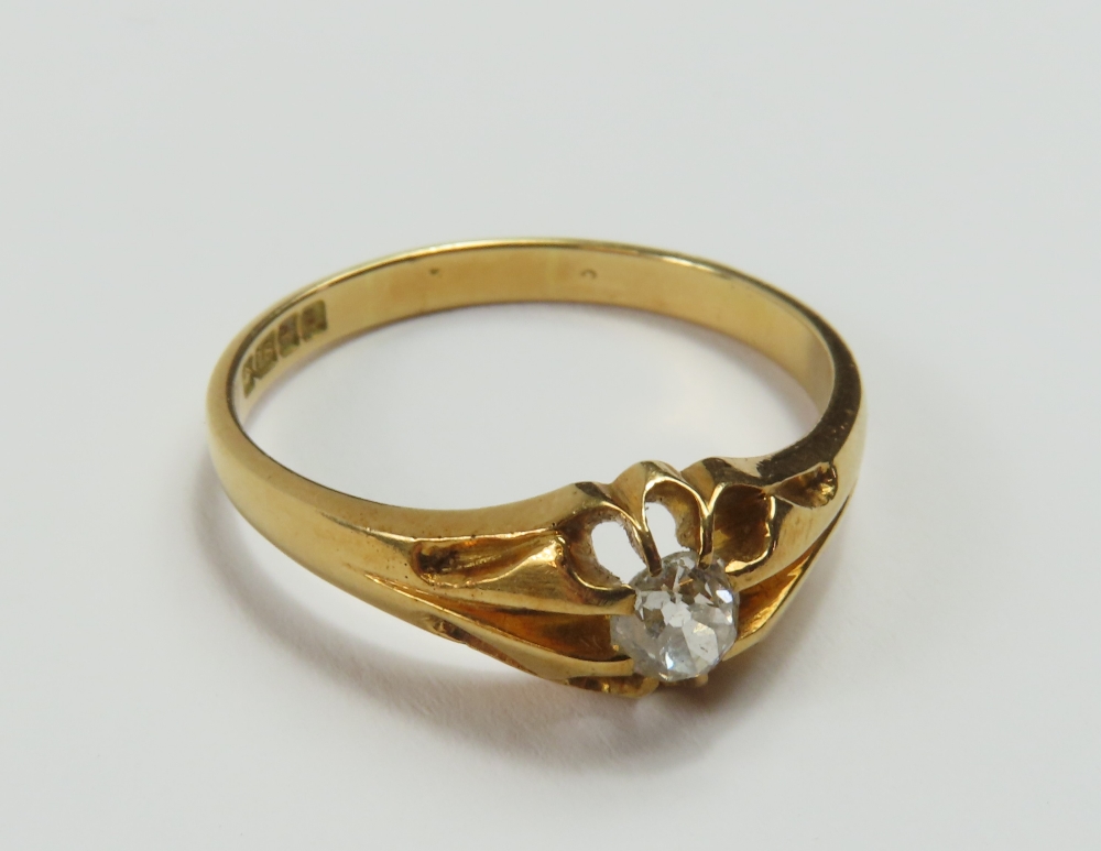 An early 20th century 18ct gold gypsy ring, set wi - Image 2 of 10