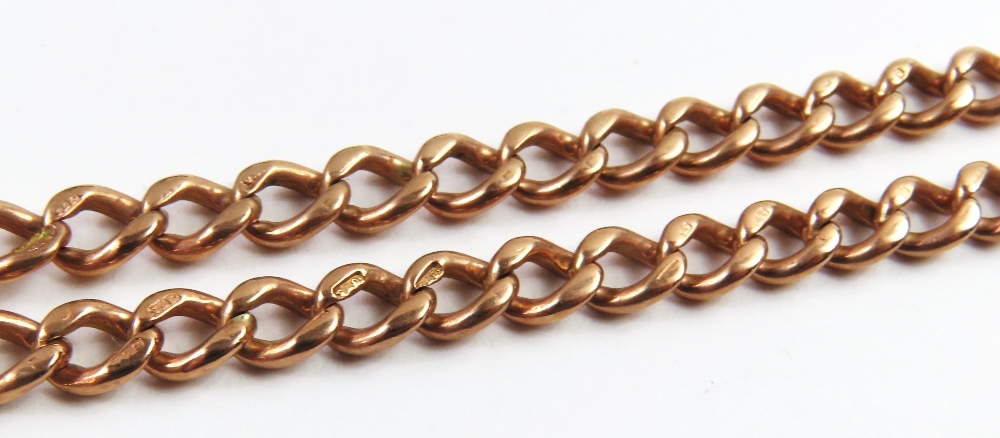 A 9ct rose gold Albert chain, with T-bar and swive - Image 5 of 7