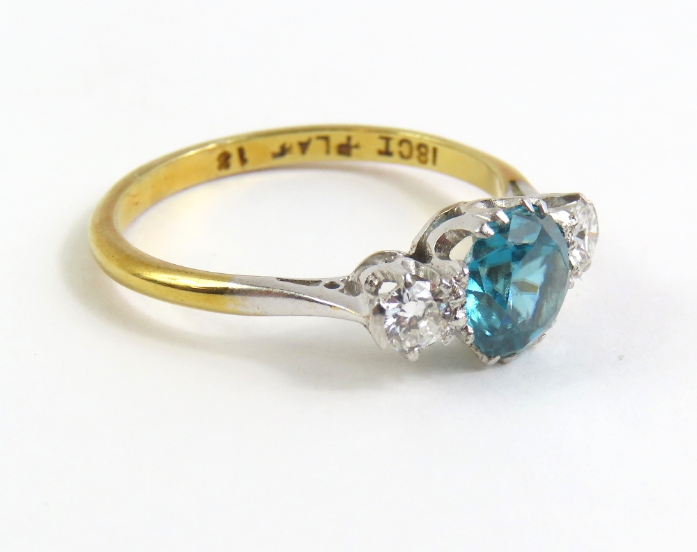 An early to mid-20th century blue zircon and diamo - Image 4 of 11