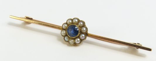 A late 19th or early 20th century sapphire and spl