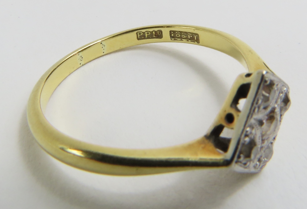 An early 20th century old cut diamond plaque ring, - Image 3 of 4
