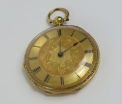 A continental open faced pocket watch the round go