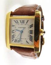 Cartier - a mid-size Tank Francaise automatic, 18c