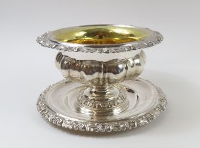 A Swedish ceremonial silver bowl, made in Stockholm in 1848,