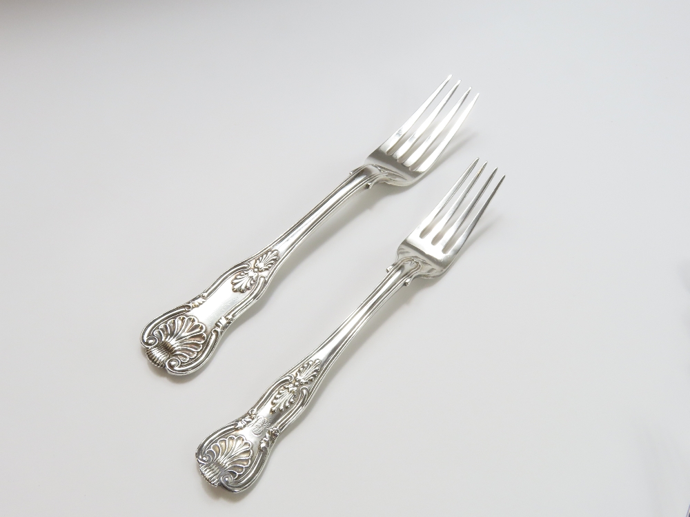 A collection of Victorian silver flatware comprisi - Image 3 of 13