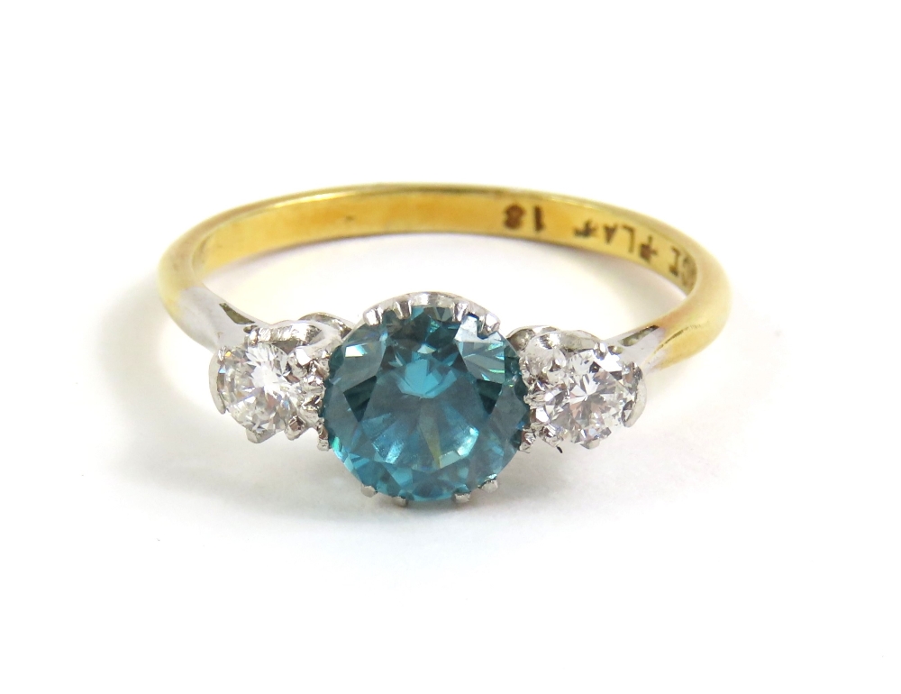 An early to mid-20th century blue zircon and diamo - Image 5 of 11