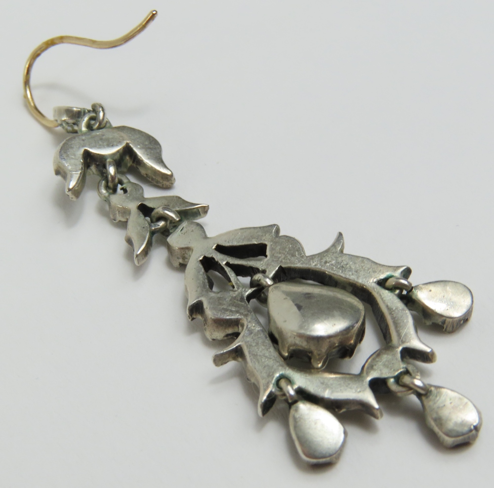 A pair of French paste chandelier drop earrings, p - Image 3 of 6