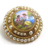 An unusual continental 19th century brooch, the ro