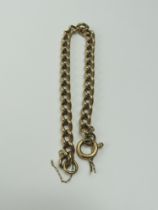 A 9ct gold heavy open curb link bracelet, 22.5cm l