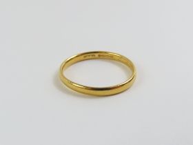 A 22ct gold wedding band, possibly Charles Green &