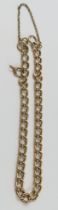 A 9ct gold open curb link bracelet, most links mar
