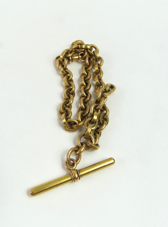 A gold watch chain