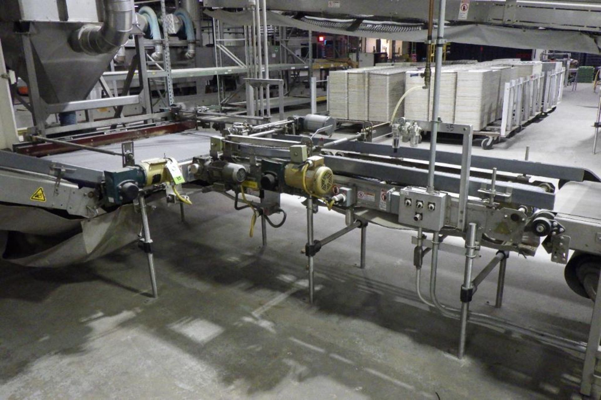 (2) Stewart Systems pan conveyors with right hand discharge
