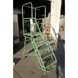 5 step rolling warehouse ladder