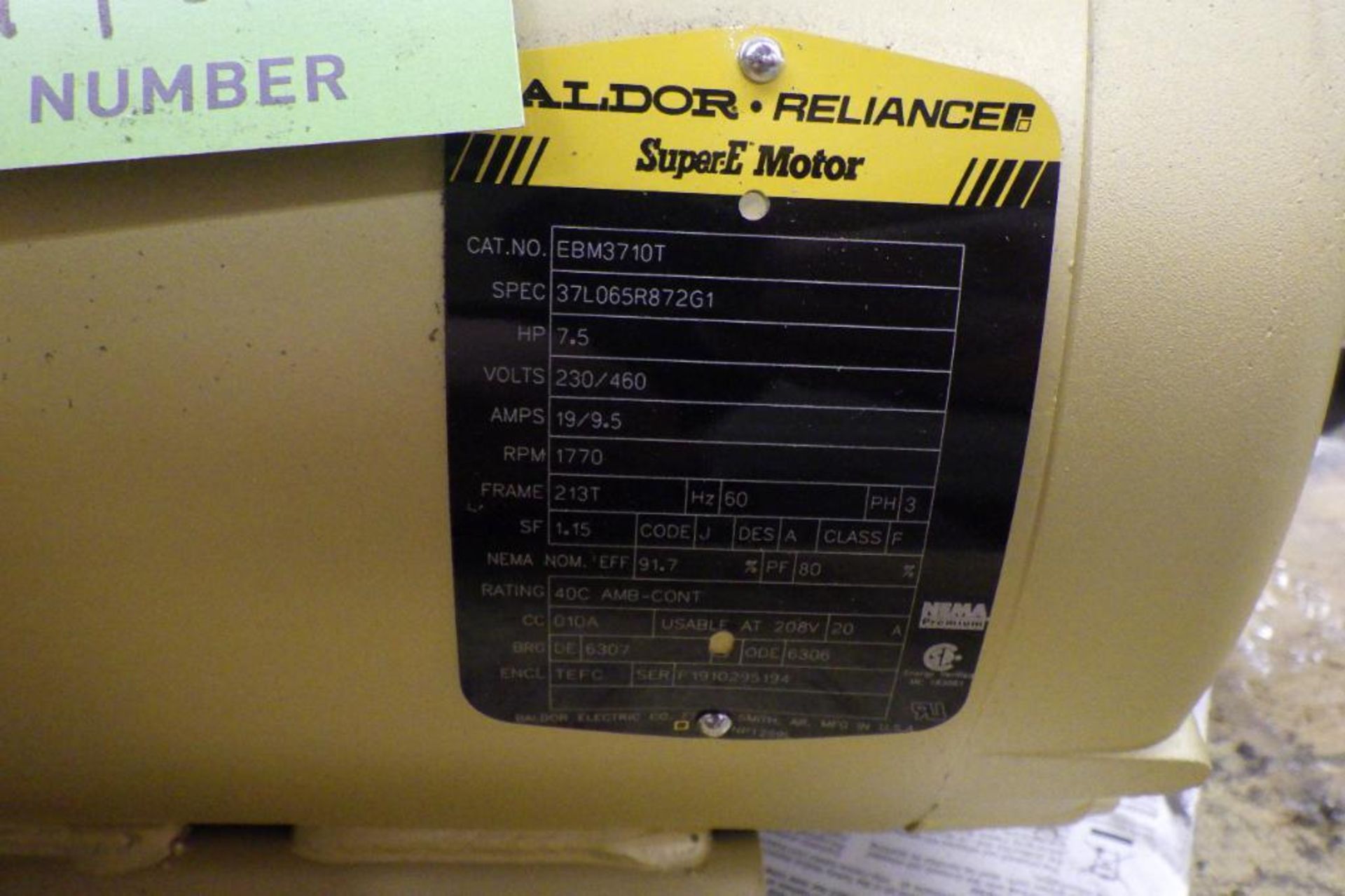 New Baldor 7.5 hp motor - Image 5 of 6