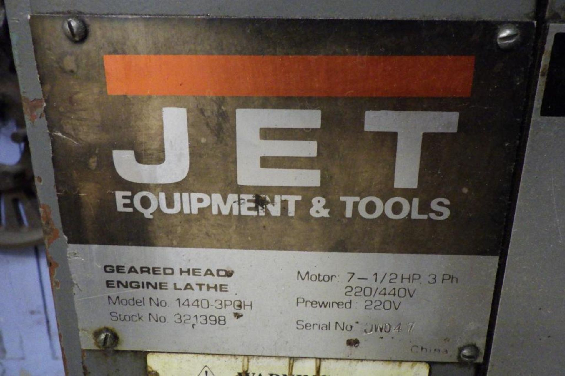 Jet geared head engine lathe - Image 6 of 6