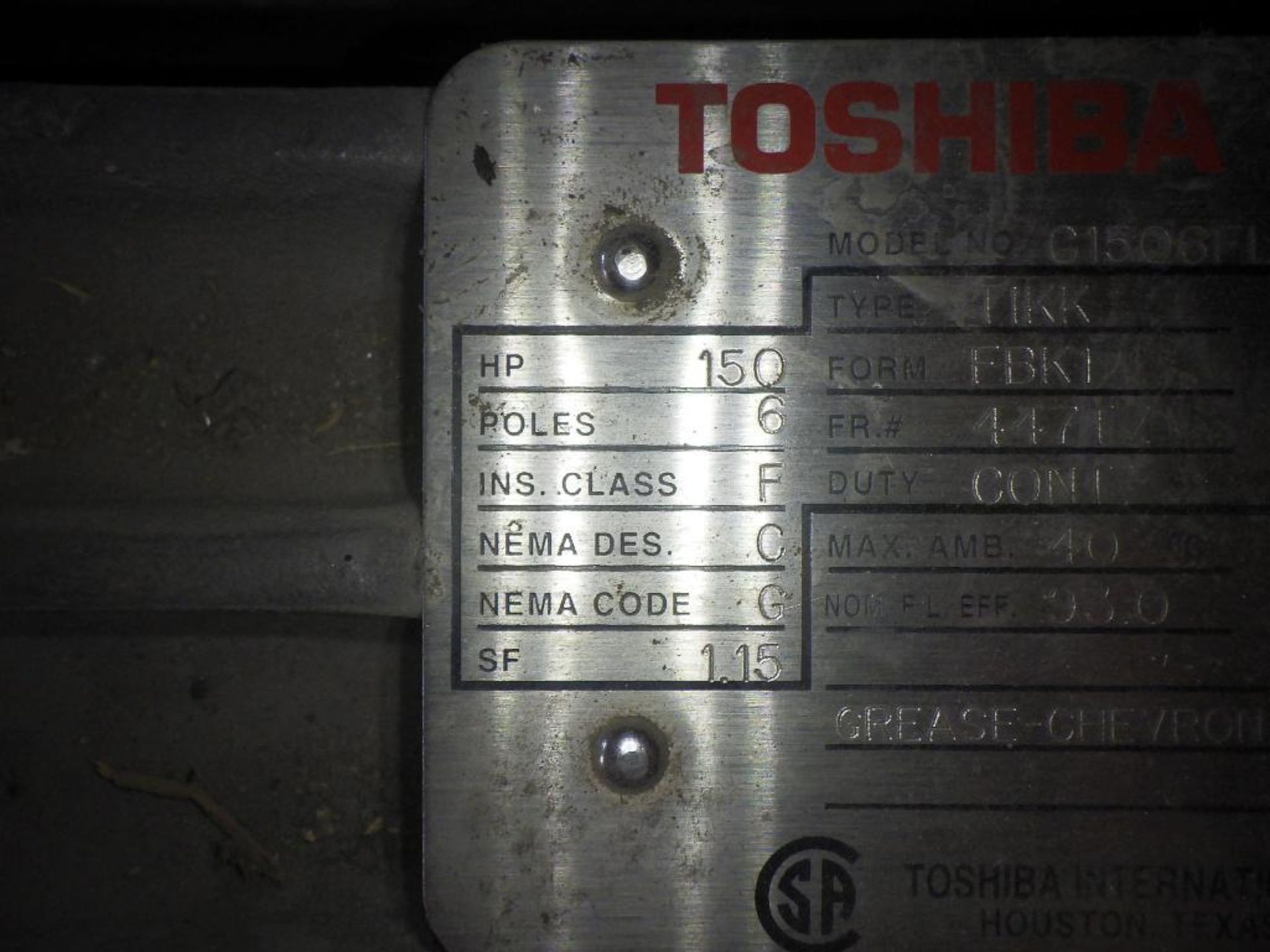 Toshiba 150 hp motor - Image 7 of 7