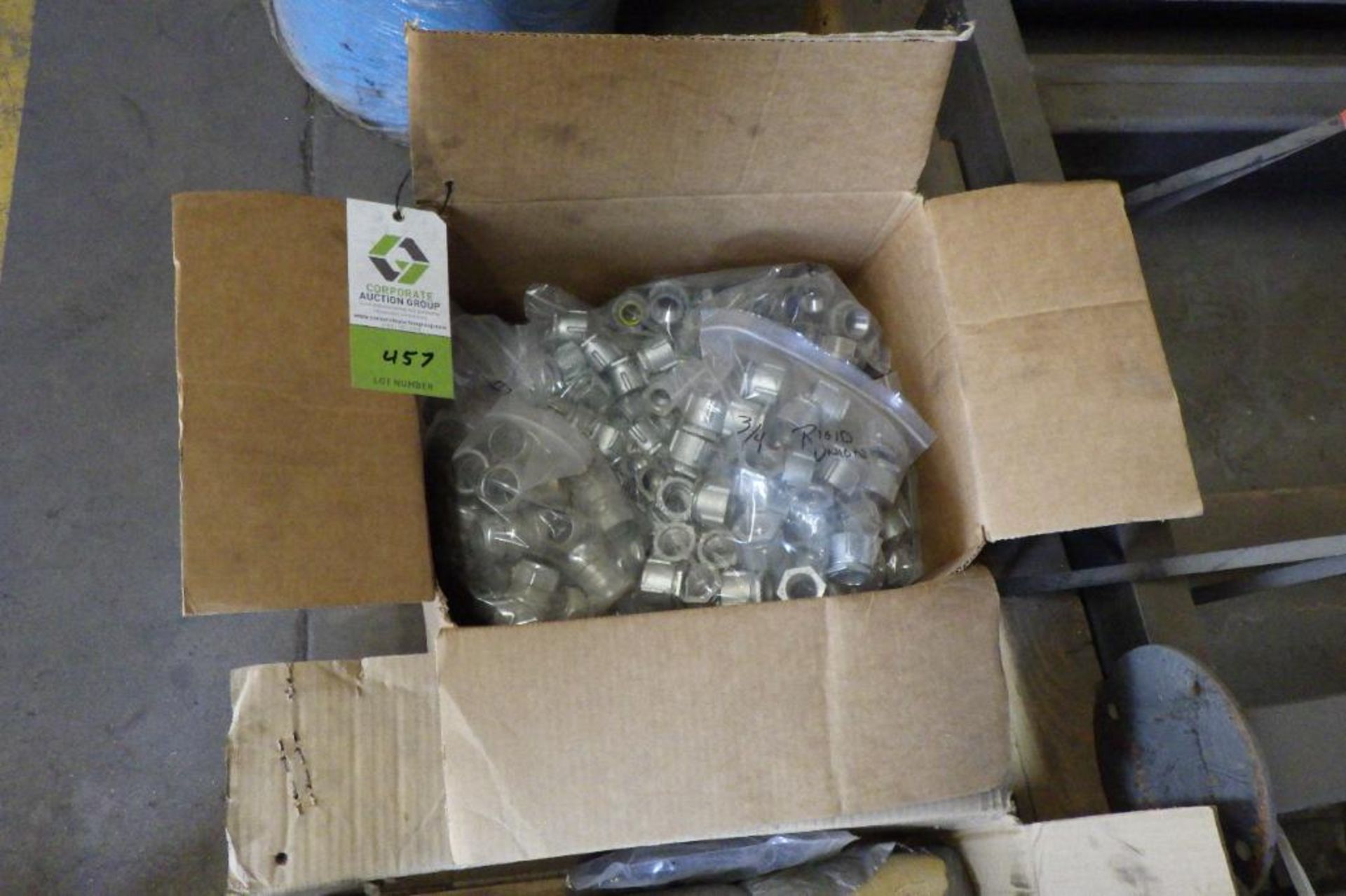 Box of new conduit fittings and unions