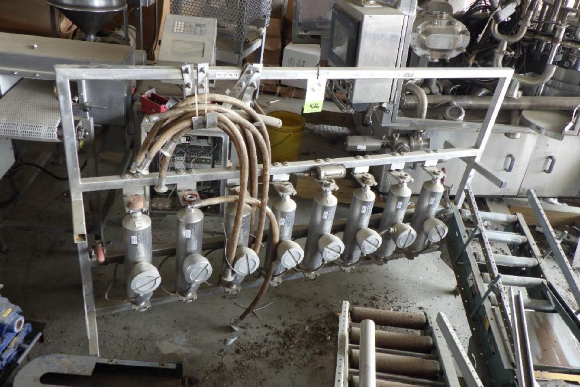 SS rack with (8) SS flowmeters