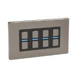 RRP £199.00 Lightwave LP24MK2 Smart Dimmer with Energy Monitoring, 4 Gang, Stainless Steel - Works