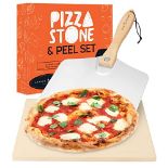 Premium Pizza Stone and Peel Set | Pizza Stone for Oven and Grill | Pizza Stone for BB
