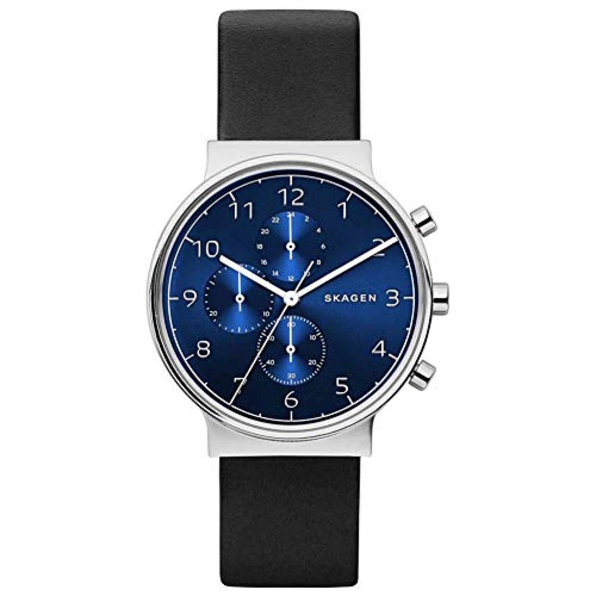 RRP £149.00 Skagen Mens Chronograph Quartz Watch with Leather Strap