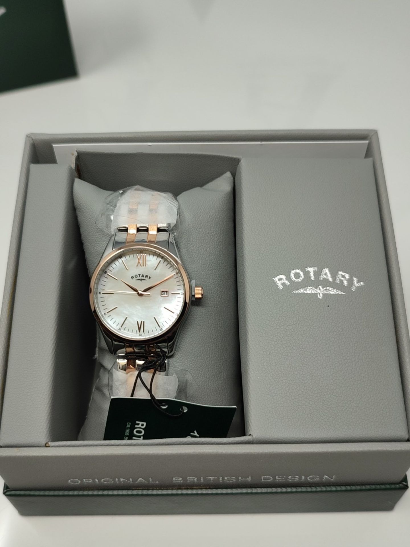 RRP £104.00 ROTARY L TWO TONE SIL ROSE BLET WATCH - Bild 2 aus 2
