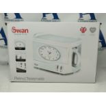 RRP £65.00 Swan Vintage Teasmade - Rapid Boil with Clock and Alarm, Featuring a Clock Light with