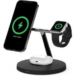 RRP £99.00 Belkin BoostCharge PRO 3-in-1 Wireless Charger with MagSafe for iPhone 15, iPhone 14,