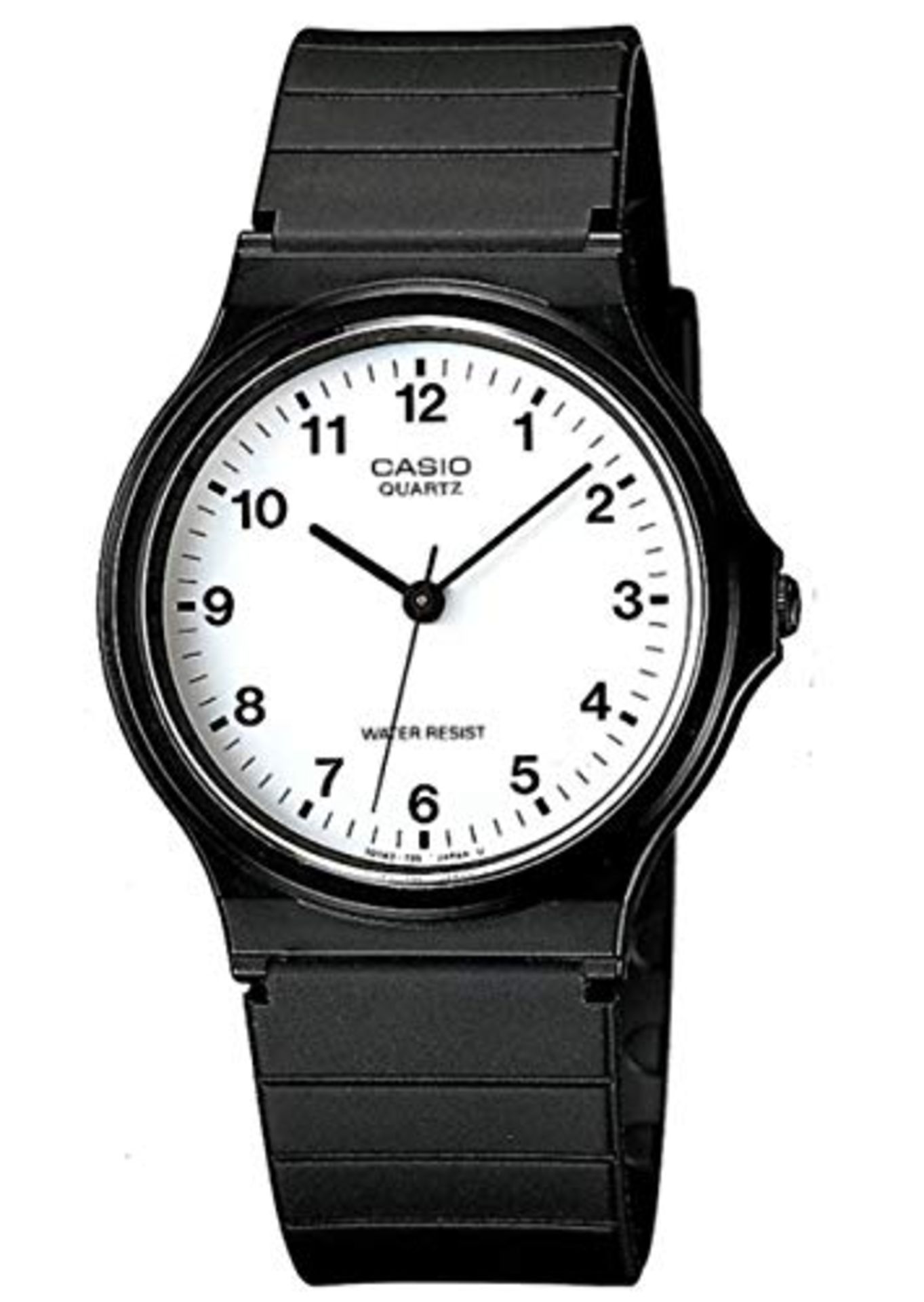 Casio Men's Quartz Analog Watch with Plastic Strap MQ-24-7BLLEG, Black, Strip