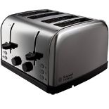 Russell Hobbs 18790 Futura 4-Slice Toaster, 1500 W, Stainless Steel Silver, Four Slice