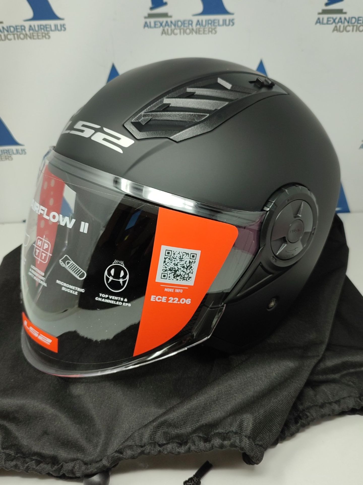 RRP £59.00 LS2 Motorcycle Helmet - Open Face OF562 - Airflow LS2 Matt Black - L - Image 2 of 3