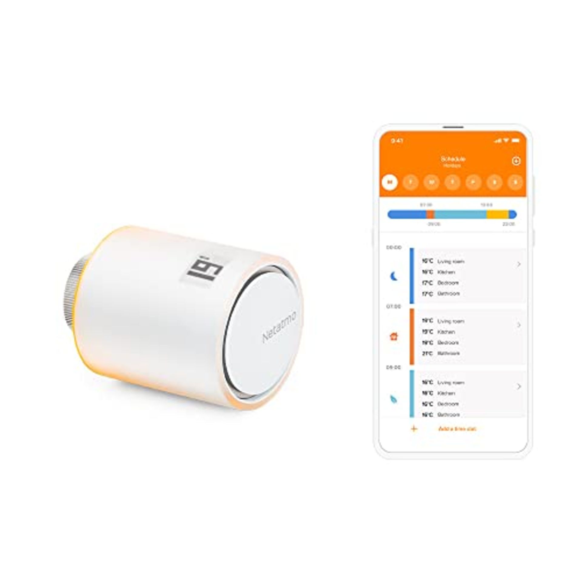 RRP £73.00 Netatmo Additional Smart Radiator Valve, Add-on for Smart Thermostat and for collectiv