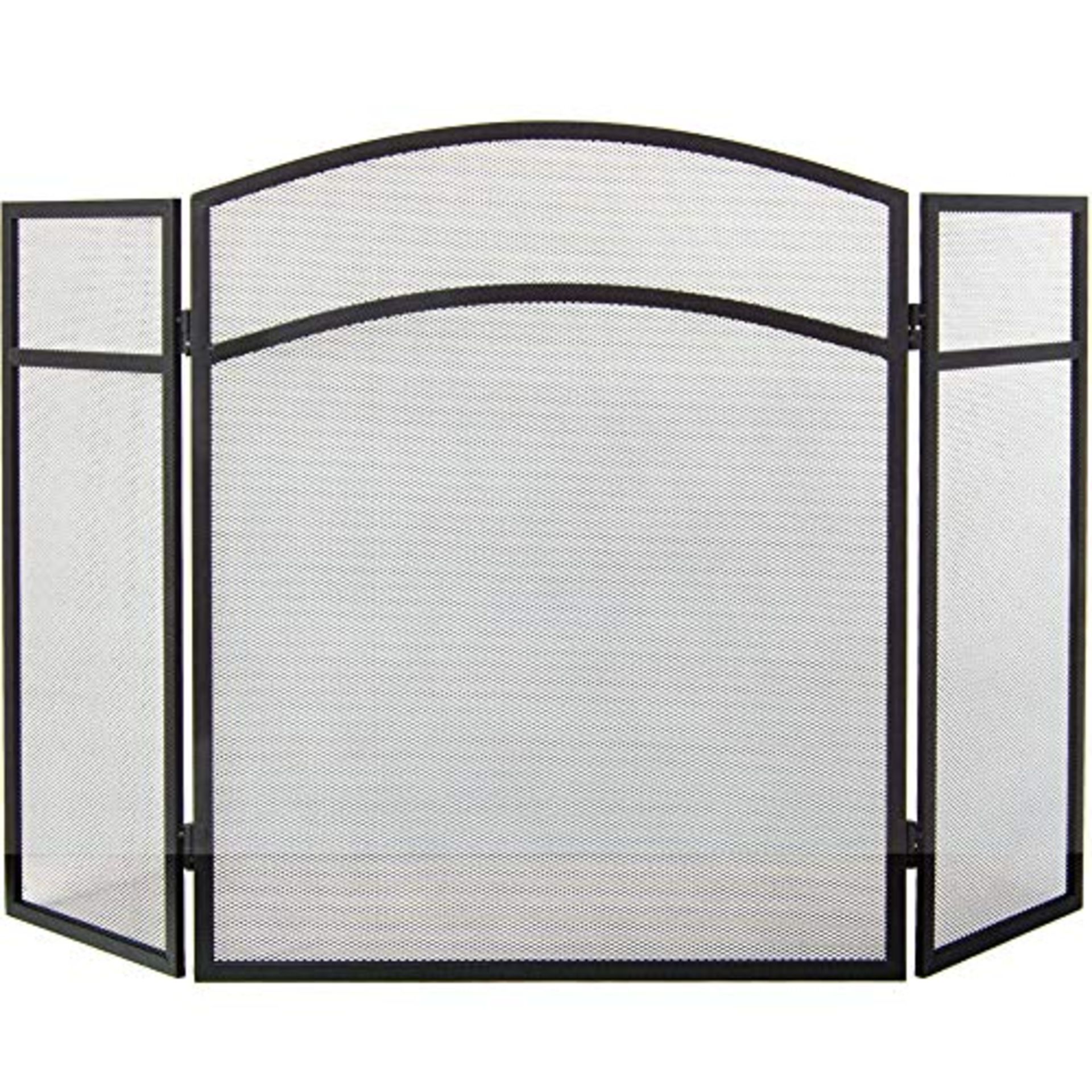 Fire Vida Milton Fire Screen Spark Guard Arched, Metal, Black