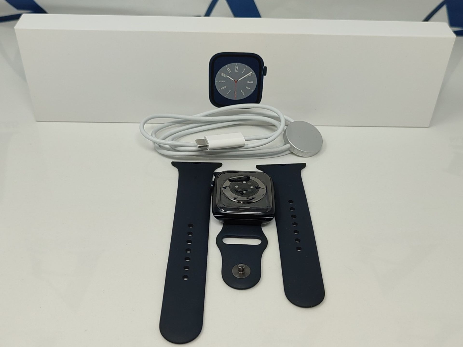 RRP £449.00 Apple Watch Series 8 (GPS 45mm) Smart watch - Midnight Aluminium Case with Midnight Sp - Image 3 of 3