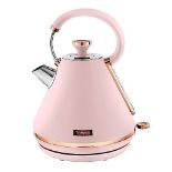 Tower T10044PNK Cavaletto Pyramid Kettle with Fast Boil, Detachable Filter, 1.7 Litre,