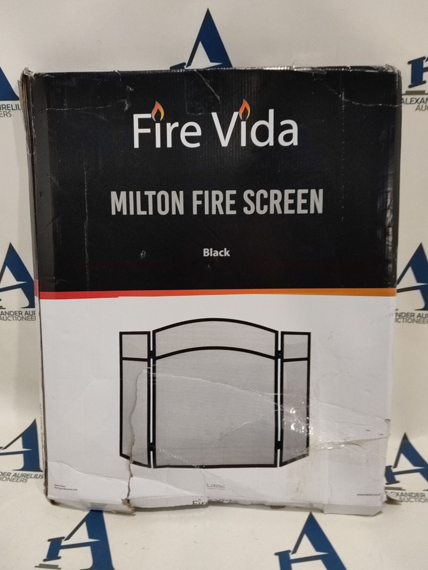 Fire Vida Milton Fire Screen Spark Guard Arched, Metal, Black - Image 2 of 3